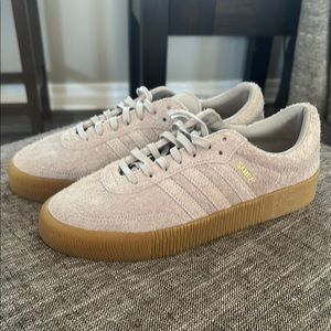 Adidas Beige Sneakers with Gum Sole